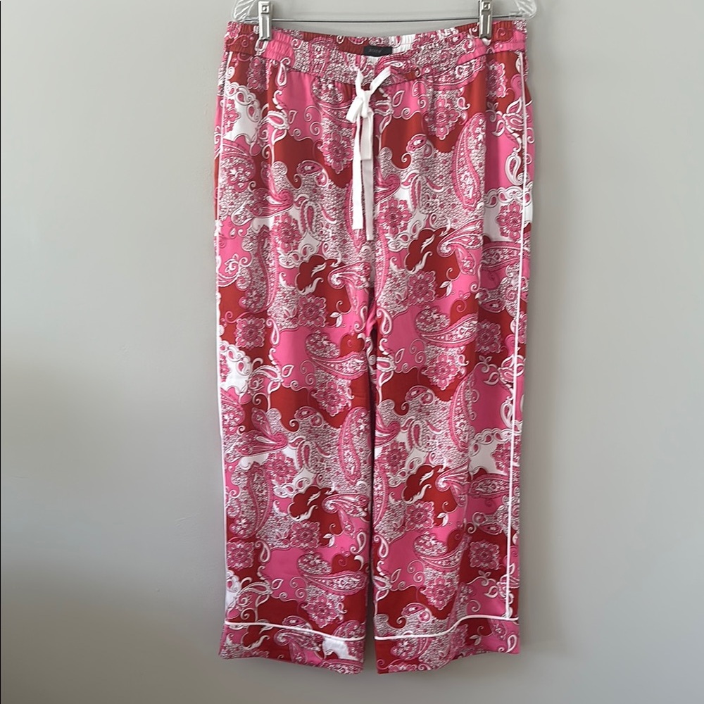 JCrew Silk Pink Paisley Print Lounge Pants